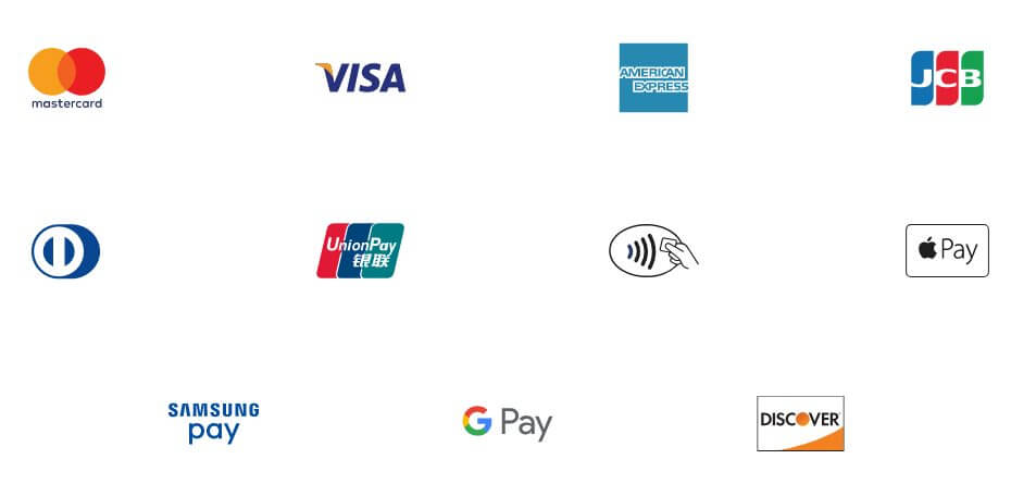 im Bild die Logos verschiedener Kreditkartenanbieter und weiterer Bezahlmethoden wie Google Pay