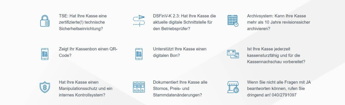 Im Bild eine Checkliste für Kassensysteme