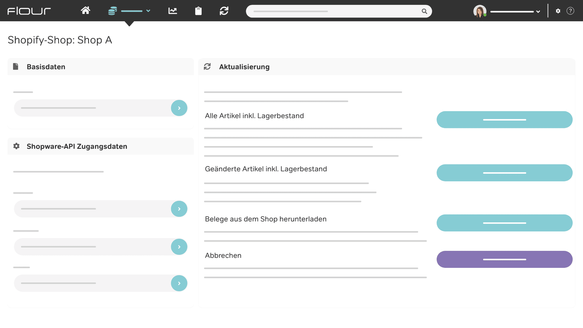 flour Kassensystem Screenshot Marktplatzanbindung