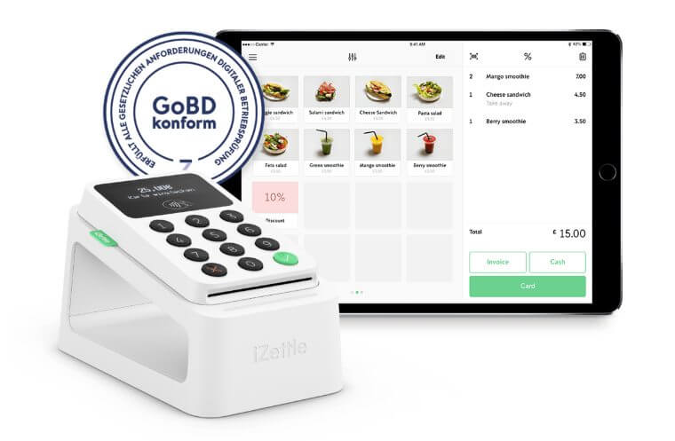 im Bild izettle go kassensystem und kartenlesegerät