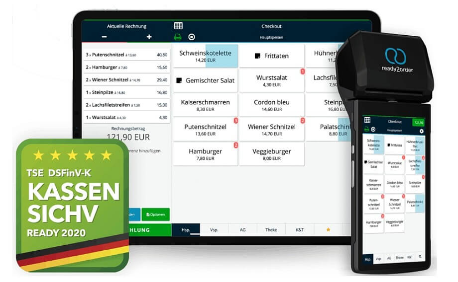 das kassensystem von ready2order im bild