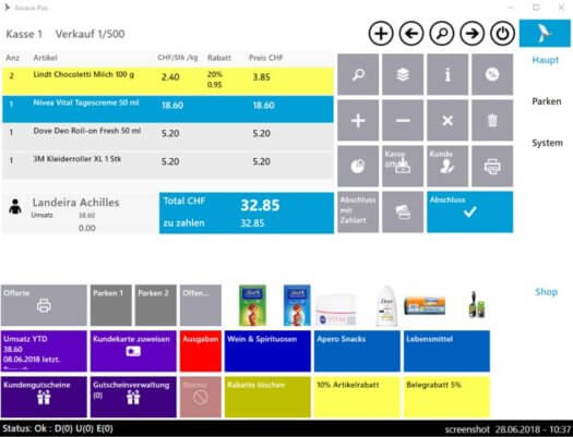 Arcavis Kasse Screenshot