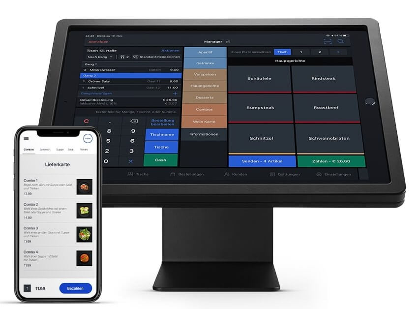 Im Bild Hardware für das Kassensystem von Lightspeed