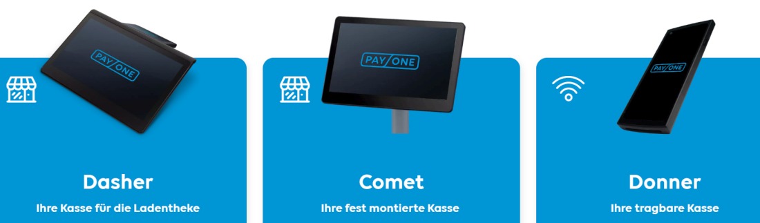 Die zur Auswahl stehende Hardware von PAYONE