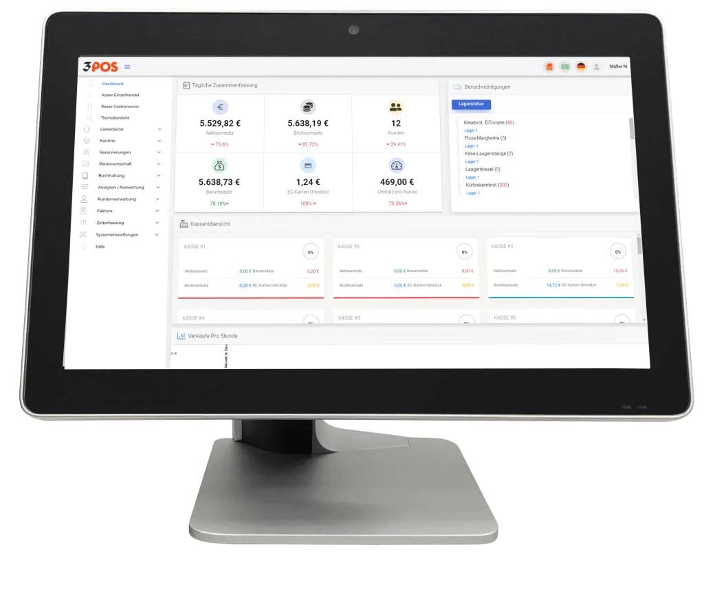 Das webbasierte Kassensystem von 3POS. (Bild: 3POS)