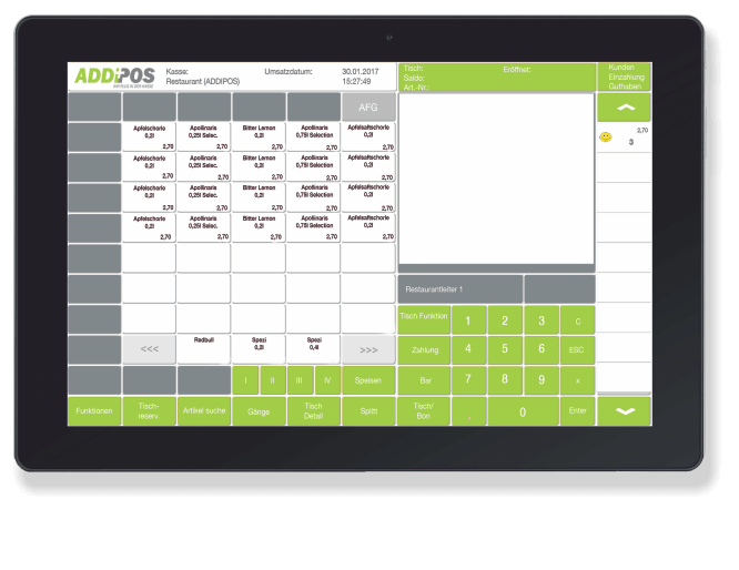 Ein Beispiel für die Oberfläche des Kassensystems von ADDIPOS. (Bild: ADDIPOS)