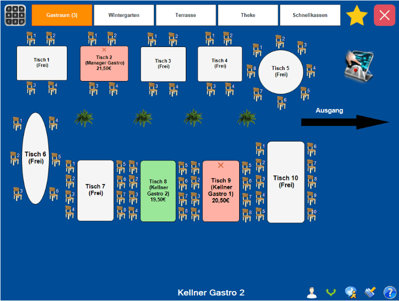 So könnte deine Tischverwaltung mit GastroSoft aussehen. (Bild: GastroSoft)