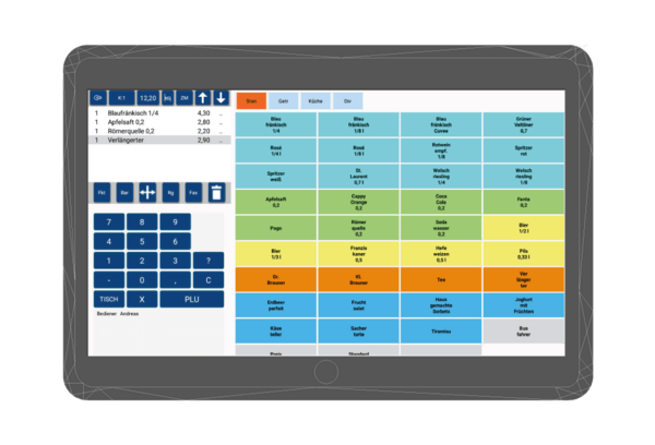 Das Kassensystem MELZER X3000 kann auch auf Tablets verwendet werden. (Bild: MELZER X3000)