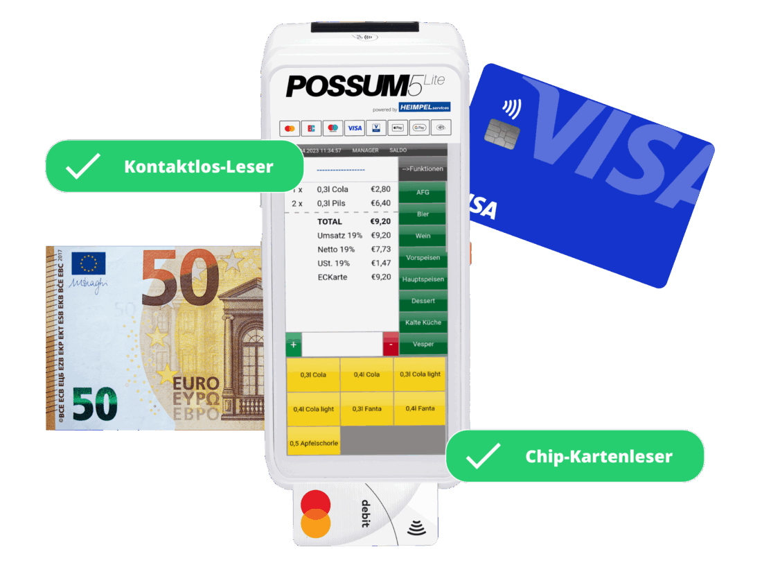 possum kassensystem mit einem all-in-one-gerät